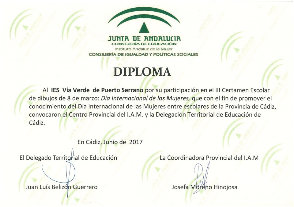 Diploma Día Internacional de la Mujer