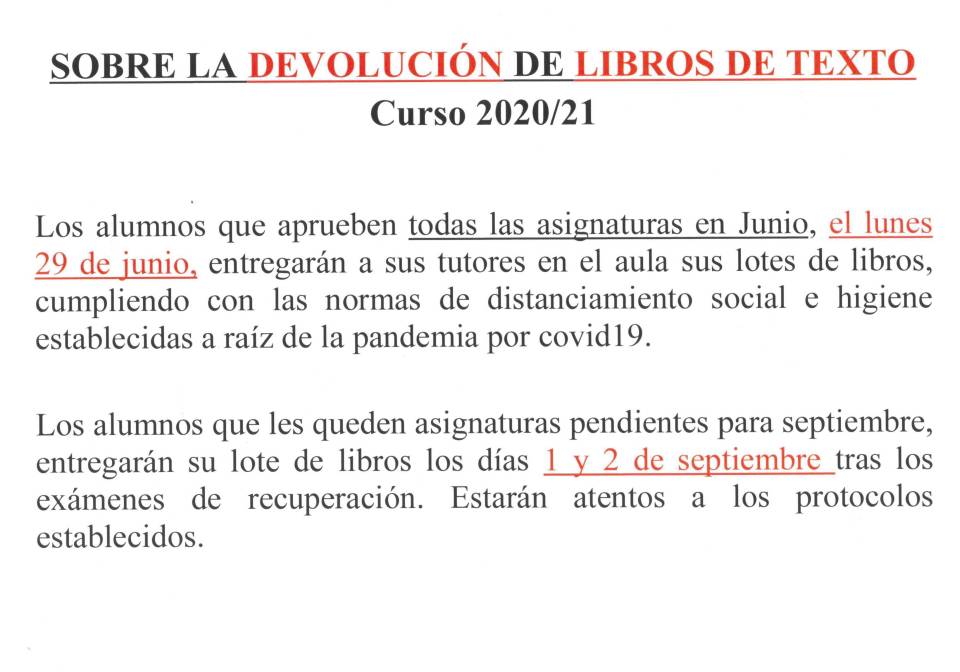 cartel Sobre devolución de libros. (1)