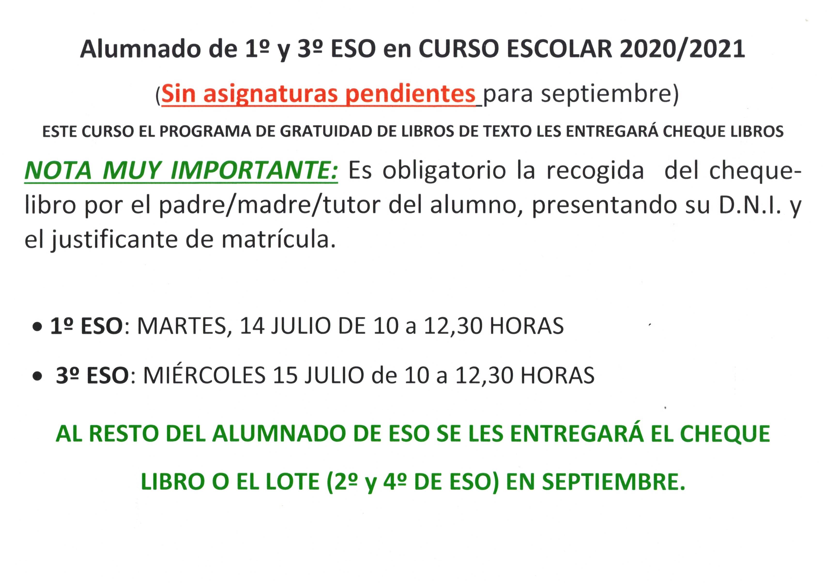 Cartel Programa Gratuidad libros de Texto.